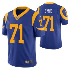 Los Angeles Rams Bobby Evans Royal 100th Season Vapor Limited Jersey