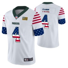 Green Bay Packers Brett Favre White Independence Day Vapor Limited Jersey