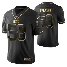 Indianapolis Colts Bobby Okereke 100th Season Jersey Black Gold Logo Edition