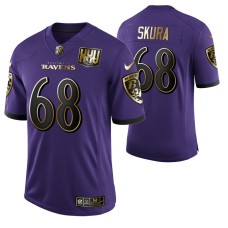 Ravens #68 Matt Skura 25th Anniversary Purple Speed Machine Golden Limited Jersey