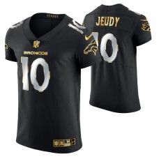 Men Denver Broncos Jerry Jeudy Golden Edition Black Elite Jersey