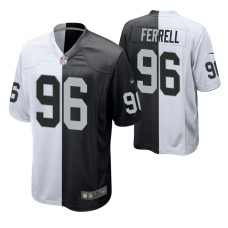 Men Las Vegas Raiders Clelin Ferrell #96 Split Black White Two Tone Game Jersey