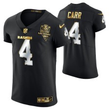 Men Las Vegas Raiders Derek Carr Golden Edition Black Elite Jersey