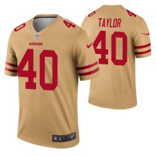 Men #40 Jamar Taylor San Francisco 49ers Gold Inverted Legend Jersey