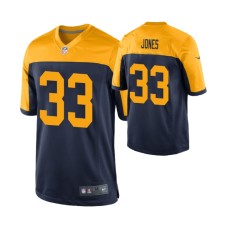 Men Green Bay Packers #33 Aaron Jones Navy Nike Game Jersey