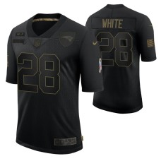 New England Patriots James White #28 Black Limited 2020 Salute To Service Jersey