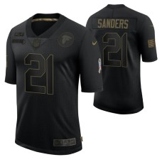 Atlanta Falcons Deion Sanders #21 Black Retired Limited 2020 Salute To Service Jersey