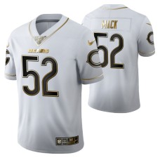 Chicago Bears Khalil Mack 100th Season Jersey White Vapor Limited Golden Edition