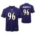 Youth Baltimore Ravens Broderick Washington Jr. Game #96 Purple Jersey