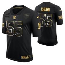 Men Denver Broncos No. 55 Bradley Chubb Golden Limited Black Jersey