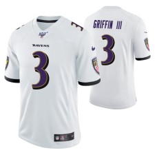 Men Baltimore Ravens Robert Griffin III White 100th Season Vapor Limited Jersey