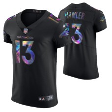 Denver Broncos K. J. Hamler #13 Vapor Elite Black Golden Edition Jersey