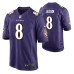 Men Baltimore Ravens #8 Lamar Jackson Purple Nike Game Jersey