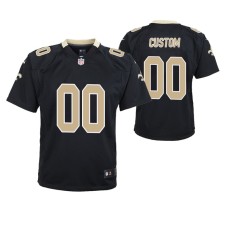 Youth New Orleans Saints #00 Custom Black Nike Team Color Game Jersey