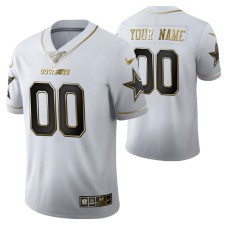 Dallas Cowboys Custom 100th Season Jersey White Vapor Limited Golden Edition