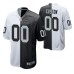 Men Las Vegas Raiders Custom #00 Split Black White Two Tone Game Jersey