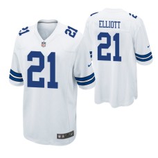 Men Dallas Cowboys #21 Ezekiel Elliott White Nike Game Jersey