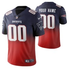 New England Patriots Custom Men Navy Color Crash Gradient Jersey