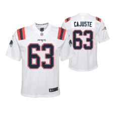 Youth New England Patriots Yodny Cajuste Game #63 White Jersey