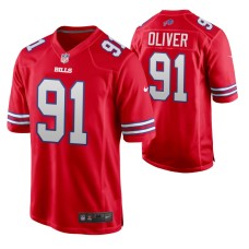 Buffalo Bills Ed Oliver #91 Game Red Alternate Jersey