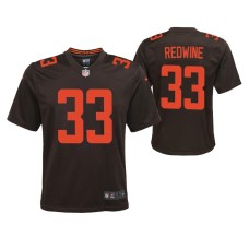 Youth Cleveland Browns Sheldrick Redwine Alternate Game #33 Brown Jersey