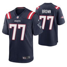 New England Patriots #77 Trent Brown Navy Game Jersey