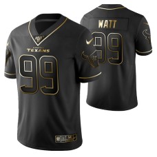 Houston Texans J.J. Watt 100th Season Jersey Black Gold Logo Edition