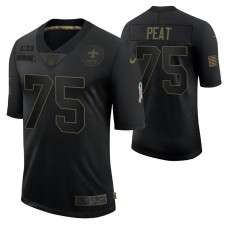 New Orleans Saints #75 Andrus Peat Black 2020 Salute To Service Limited Jersey