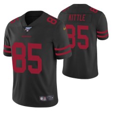 Men San Francisco 49ers George Kittle Black 100th Season Vapor Limited Jersey