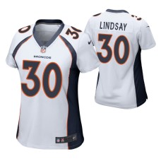 Women Denver Broncos #30 Phillip Lindsay white Nike Game Jersey