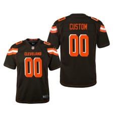 Youth Cleveland Browns #00 Custom Brown Nike Team Color Game Jersey