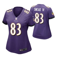 Women Baltimore Ravens #83 Willie Snead IV Purple Nike Game Jersey