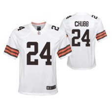 Youth Cleveland Browns Nick Chubb Game #24 White Jersey