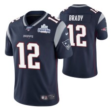 Men New England Patriots Tom Brady Navy Super Bowl LIII Champions Patch Jersey