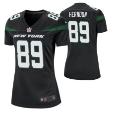 New York Jets #89 Chris Herndon Nike Black Women Player Game Jersey