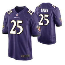 Men Baltimore Ravens #25 Tavon Young Purple Nike Game Jersey