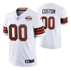 Custom #00 Vapor Limited White 75th Anniversary Throwback Cleveland Browns Jersey