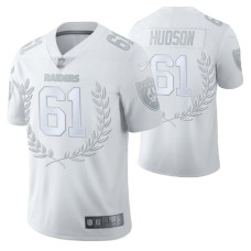 Las Vegas Raiders #61 Rodney Hudson Vapor Limited White Platinum Jersey