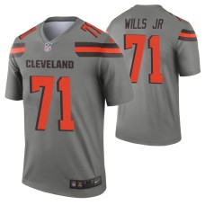 Men #71 Jedrick Wills Cleveland Browns Gray Inverted Legend Jersey