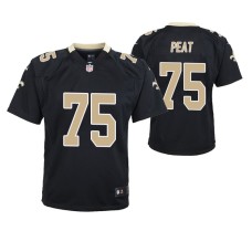 Youth New Orleans Saints #75 Andrus Peat Black Nike Team Color Game Jersey