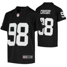 Youth Las Vegas Raiders Maxx Crosby #98 Game Black Jersey