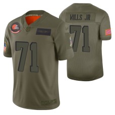 Browns Jedrick Wills Jr. 2019 Salute to Service #71 Olive Limited Jersey