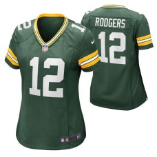 Women Green Bay Packers Aaron Rodgers #12 Game Green Jersey