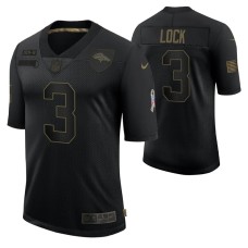 Denver Broncos Drew Lock #3 Black Limited 2020 Salute To Service Jersey