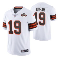 Bernie Kosar #19 Vapor Limited White 75th Anniversary Throwback Cleveland Browns Jersey