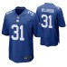 New York Giants Chris Williamson Game #31 Royal Jersey