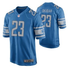 Detroit Lions Jeff Okudah #23 Blue Game Jersey