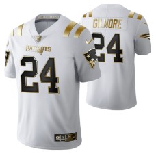 New England Patriots Stephon Gilmore Golden Edition White Jersey