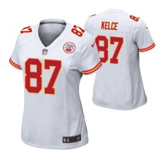 Women Kansas City Chiefs #87 Travis Kelce White Nike Game Jersey