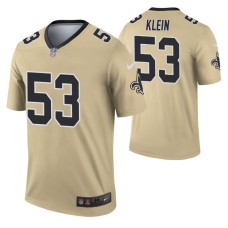 Men A.J. Klein New Orleans Saints Jersey Gold Inverted Legend Edition